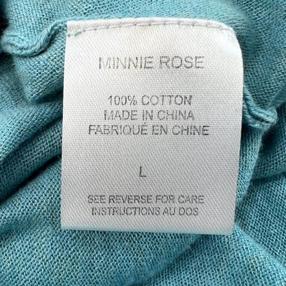 MINNIE ROSE AQUA BLUE OVERSIZED OPEN SHORT SLEEVE COTTON CARDIGAN - Picture 13 of 14